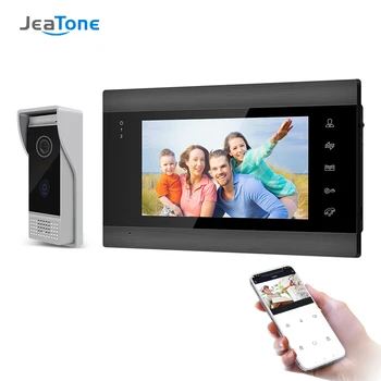 Jeatone 7inch Belaidis Wi-fi, Video Domofonas Sistema Home Video Domofonas Paramos Nuotolinis Atrakinimas,Pasiūlymas Aptikti Įrašų Durų Fotoaparatas