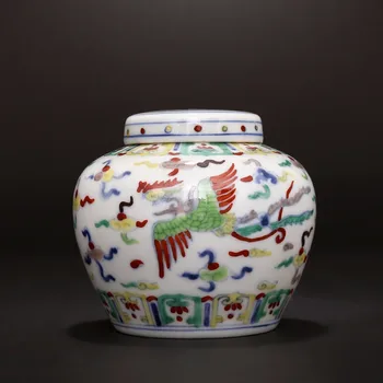 Jingdezhen keramikos bako arbatos puodą rankomis dažyti mėlynos ir baltos gėlės dvigubai phoenix dėvėti debesies modelio antikvariniai skardinį 2148