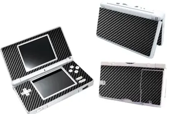 Juodos spalvos Anglies Pluošto Vinilo Oda Lipdukas Raštas Nintendo DSL, NDSL odos Lipdukai