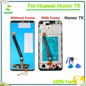Jutiklinio Ekrano LCD Ekranas skaitmeninis keitiklis Asamblėjos Jutiklinio Ekrano Skydelis 5.93 colių Stiklo Huawei Honor 7X BND-AL10 BND-L21 Jutiklinis Ekranas