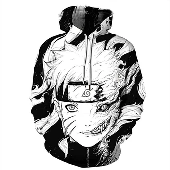 Karšto Anime Naruto, Sasuke Kakashi 3D Hoodies Megztiniai Vyrams/moterims Streetwear Harajuku Berniukas Fahion Hip-Hop Unisex Puloveris Hoody 108286