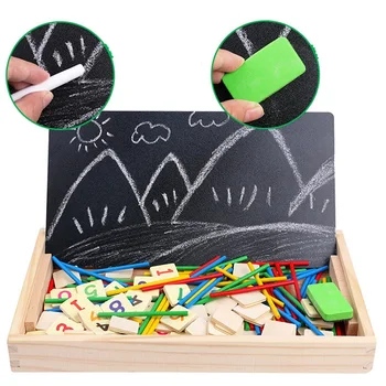 Karšto Švietimo Skaičiavimo Žaislai Montessori Mediniai Matematikos Vaikams, Žaislai mažiems Vaikams Vaikų Ikimokyklinio 100VNT Lazdos 70PCS Digital Card