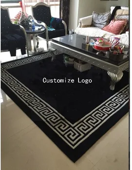 Kilimas kilimas juoda ir balta didelis miegamasis grindų kilimėliai kilimėlis gyvenamasis kambarys arba miegamasis, namų 3D kilimas pritaikyti firminių kilimai