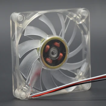Kompiuteris led ventiliatorius 70mm raudona cpu kompiuterio aušinimo ventiliatorius plonas 10 mm storio 70X70X10 mm, DC 12V, mažai triukšmo 0.18 A 3300RPM 3-Pin EC7010L12C-CL