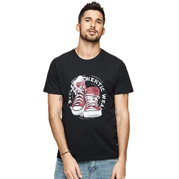 KUEGOU prekės ženklo laisvalaikio mada marškinėliai vyrams Vasaros marškinėlius medvilnės vyriški trumpomis rankovėmis T-shirt spausdinimas Balta dydis ZT-3307 3488