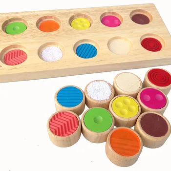 Kūdikių Atminties žaidimas palieskite mokymo blokų, mediniai jutimo žaislas Spalva pripažinimo Touch Porą Bamblys Anksti Mokymas Montessori Žaislai 3746