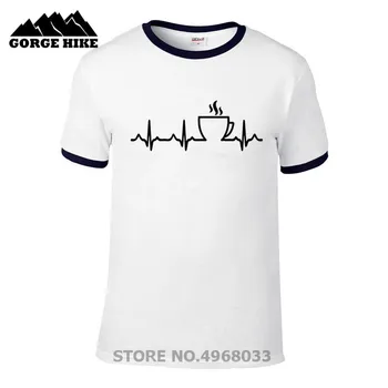 Kūrybinis Dizainas Aukštos Kokybės marškinėliai Kavos Širdies Meilės Marškinėliai - Kavos Mėgėjas Marškinėlius (T-Shirt juoda Balta T-shirt Juokinga Marškinėlius 81852