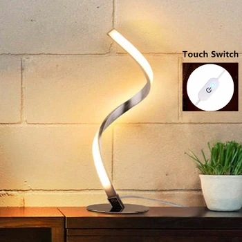 Kūrybos Spiralės Touch LED Stalo Lempa Miegamojo staliukas Skaityti Dekoratyvinės Šviesos Naktį 42420