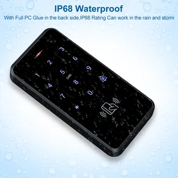 Lauko IP68 Vandeniui RDA Klaviatūra Touch Prieigos Kontrolės Sistema Rainproof WG26/34 125KHz Kortelių Skaitytuvas su 10vnt Keyfobs