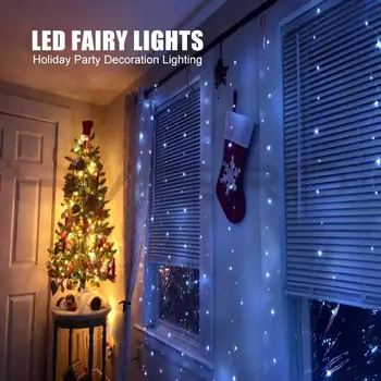 LED Pasakų Žibintai Girliandą Užuolaidų Lempos Nuotolinio Valdymo pultas USB 3m String Žibintai Namų Miegamojo Langą, naujieji Metai, Kalėdiniai Papuošalai