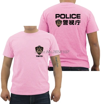 Mada Karšto Pardavimo Japonija Stiliaus Anime Tokyo Metropolitan Policijos Departamento Marškinėliai Atsitiktinis Hip-Hop Tee Marškinėliai Harajuku Streetwear