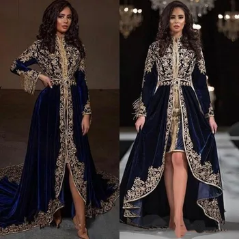 Maroko Apranga Kaftan Vakarinę Suknelę Ilgomis Rankovėmis Nėrinių Appliques Caftan Promenadzie Suknelė Ilgai 2020 Musulmonų Vakare Chalatai Užsakymą