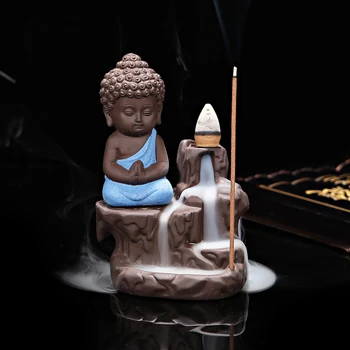 Mažai Vienuolis Mažas Buda Smilkalų Keramikos Degiklis Kvepalų Turėtojas Moliuskui Censer Kūrybos Dūmų Refliukso Smilkalų Lazdelės Smilkalų~