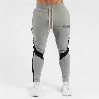 Medvilnės sweatpants vyrų streetwear atsitiktinis kelnės mados streetwear siuvinėjimo fitneso treniruotės vyrų drabužiai vyriškos kelnės 18249