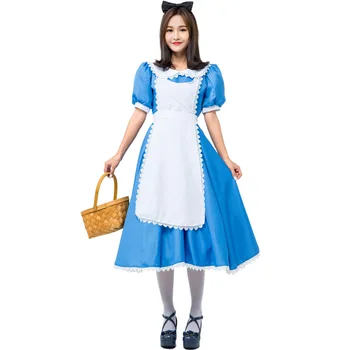 Mergelė dėvėti cosplay Alice in Wonderland kostiumas Lolita dress tarnaitė cosplay fantasia karnavalas moterų Helovinas kostiumas Helovinas 76810