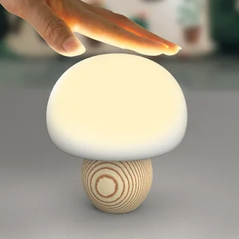 Mielas Mini LED Grybų Lempos Šviesos Magnetinis USB Naktį Žibintai Palieskite Jutiklio Atmosfera Lempa, Minkštas Kūdikio Vaikas Miega, Naktiniai staleliai, Lempa 34484