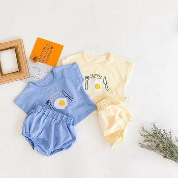 MILANCEL kūdikių drabužiai nustatyti kiaušinių tee ir kieto šortai 2 vnt kūdikių berniukų drabužius vasarą naujagimio drabužėlių komplektas
