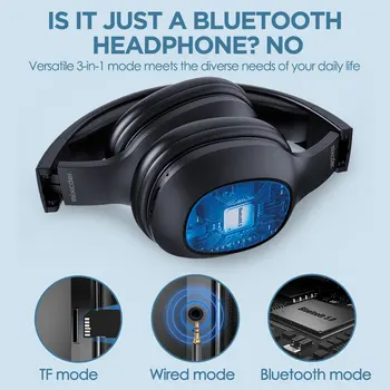 Mixcder HD901 Ausines, Bevielį Bluetooth 5.0 TF Kortelę Rankų įrangą ant Ausies Ausinių su Mikrofonu, Sporto, Muzikos Ausinės