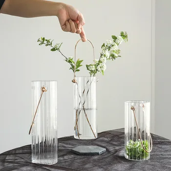 Modernus minimalistinio stiliaus namų puošybai Šiaurės kambarį gėlių kompozicijų gėlių stiklo vaza apdailos Papuošalai dovana 2929