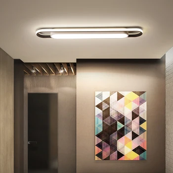 Modernus minimalistinis aukšto ryškumo LED lubų šviesos stačiakampio juoda/balta miegamojo kambarį eilėje lubų apšvietimas 43317
