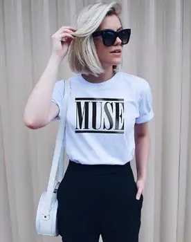 Moterų/Vyrų Mados Drabužių Tee Muse Marškinėliai Atsitiktinis Aukštos Kokybės Medvilnės Viršuje Hipster Tumblr estetinės Blusa Mergina Tee Komplektus marškinėliai