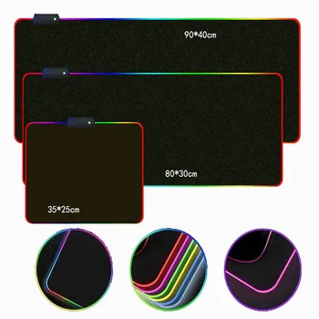 MRG RGB LED Rainbow Apšvietimu, Didelis Kompiuterio Pelės Mygtukai Baltos Ir Juodos XXLGaming Kilimėlis Klaviatūros Stalas Kilimėlis 26986