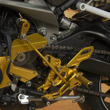 MT 09 Motociklo CNC Aliuminis, Reguliuojamas Galinis Rinkiniai Rearset Kojoms Pėdų Poilsio Vinys Už Yamaha MT-09 MT09 FZ-09 FZ09 2013-2016 m.