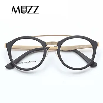 MUZZ acetatas Trumparegystė Akinius Rėmo Turas derliaus dvigubo spindulio akiniai, akinių rėmeliai, skaidraus lęšio receptinių lęšius vyrų AKINIAI 13611
