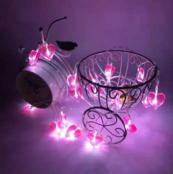 Mylintis LED šviesos eilutę užuolaidų dekoro kambarį apdailos neoninės šviesos mažos spalvų, šviesos, baltos širdies formos lempa