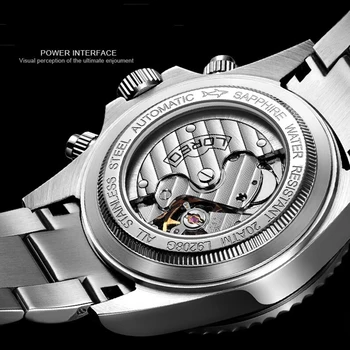 Nardymo LOREO Prekės ženklo Žiūrėti Prabanga Safyras Vyrų Vandeniui 200M Automatinis Mechaninis laikrodis Vyrų Kariniai laikrodžiai relogio masculino