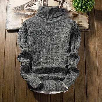 Nauja stiliaus Rudens ir žiemos vyrų šilta golfo korėjos versija, apvalios apykaklės jaunimo drabužių storas megztas megztinis