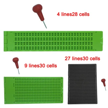 Naujai 9 Eilučių 30 Ląstelių/4 Eilutės 28 Ląstelių/27 Linija, 30 Ląstelių Brailio Raštu Šiferis su Stylus FIF66