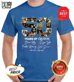 Naujas 50 metų karalienės juosta 1970 m. 2020 m. ačiū už prisiminimus marškinėliai tee vyrų, moterų medvilnės, trumpomis rankovėmis viršūnes tee 179968