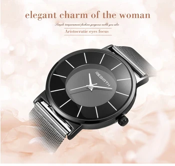 Naujas Mados Atgimimo Ultra Plonas Paprastų Moterų Laikrodžiai Elegantiškas Žavesio Ponios Laikrodžiai Juodos Spalvos Akių Plieno Prabangos Prekės Ženklo Moteris Laikrodžiai