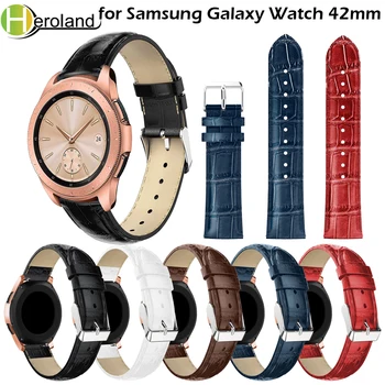 Naujas mados Samsung Galaxy Žiūrėti 42mm smart watch band Riešo Apyrankė Krokodilo odos Diržas spąstus 20mm Pakeitimo watchbands 2018 17201