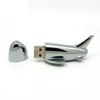 Naujas Metalo Orlaivių Formos USB Diskas, 4GB 8GB Pen Drive USB 2.0 Flash Diskai 16GB 32GB Memory Stick lėktuvų PenDrive