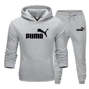 Naujas Prekės ženklas PUMA Vyrų Drabužių Rinkiniai Tracksuit Rinkiniai Hoodies+Kelnės vyriškos Nustatyti Sportinis Kostiumas