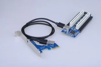 Naujas pridėti kortelę, PCI Express Dual PCI Adapter Card PCIe x1 prie Maršrutizatoriaus Gniūžtės 2 PCI lizdą Riser Card