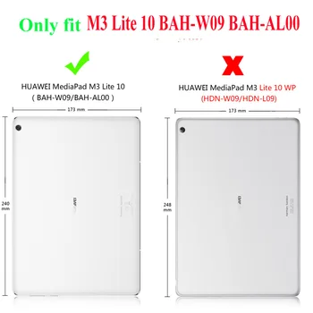 Naujas Spausdinimo PU Odos Atveju Huawei MediaPad M3 Lite 10 BAH-W09 BAH-AL00 10.1 colių Stendas su kortelės lizdas tablet atveju+filmas+rašiklis