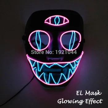 Naujas Stilius, EL Viela Žėrintis Kaukė Šalies Kaukė LED Neon Šviesos Neonas Kaukė Halloween Party Baisu Šalis Juos Cosplay Dekoras 68301