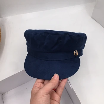 Naujos M faux-fur karinio jūrų laivyno bžūp dirbtiniais suede flat skrybėlę bžūp mergina joker han edition saldus moterų bule skrybėlę, jūrininko kepurė 34382