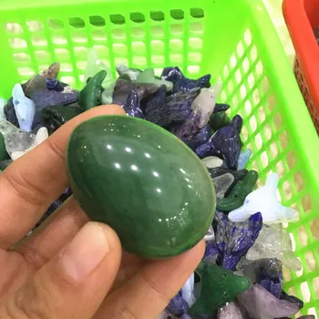 Nautural Green Aventurine kiaušiniai poliruoto akmens kristalų kiaušinių 78316