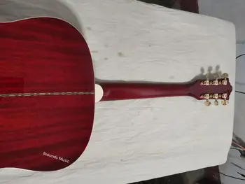 Nemokamas pristatymas Jumbo gitara F50 VINTAGE gitara profesinės gitara su 3 rankenėlės paėmimas raudonas blizgesys gildijos akustine elektrine gitara 21657