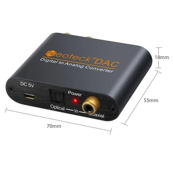 Neoteck VPK Digital-to-Analog Audio Adapteris Keitiklis Optinis Bendraašius Toslink Pluošto RCA 3.5 MM Jack DAC Garso Stiprintuvas 21869