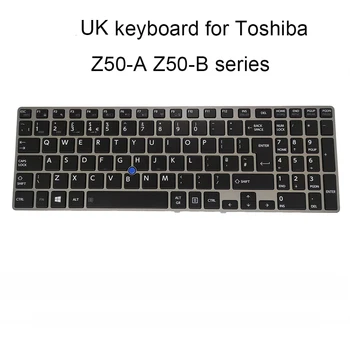 OVY pakeisti klaviatūras Toshiba Tecra Z50 A B Z50-A Z50-B juodos spalvos nešiojamojo kompiuterio klaviatūra, sidabrinė rėmas Trackpoint UK Britų naujas 77252
