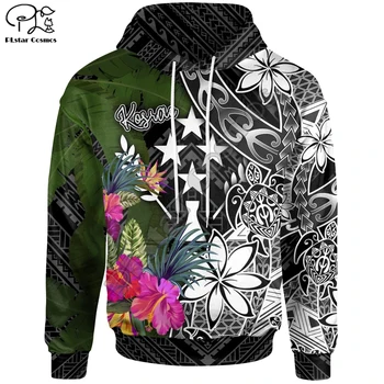 PLstar Kosmosas 3DPrint Genčių Kosrae Polinezijos Tropinių Gėlių Hibiscus Harajuku Streetwear Juokinga Unisex Hoodies/Zip Hoodies-b8