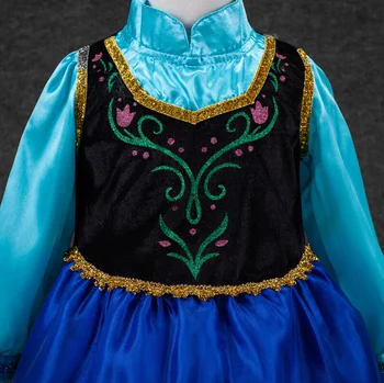 Princesė Vaikų Drabužių Anna Elsa Cosplay Šalis Suknelė 13246