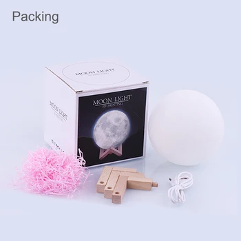 Rambery 3 spalvų 3D spausdinimo mėnulio lempa USB Pritemdomi Palieskite Skirtuką Rechargeble Naktį Šviesos Namų Dekoro led kūrybos dovana 15014
