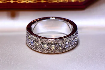 Rankų darbo Moteriška Pažadas žiedas 925 Sterlingas sidabro AAAAA cz Dalyvavimas Vestuvių Juostoje Žiedai, moterų Nuotakos Fine Jewelry 87623