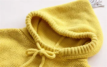 Rudenį naujų mergaičių megztiniai vaikams medvilnės knited puloveriai atsitiktinis kutas gobtuvu berniuko/mergaitės, apranga 2-6Yrs